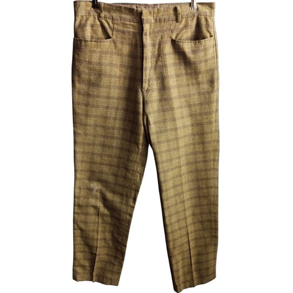32x29 Vintage 1960´s Men´s Golden Plaid Mod...